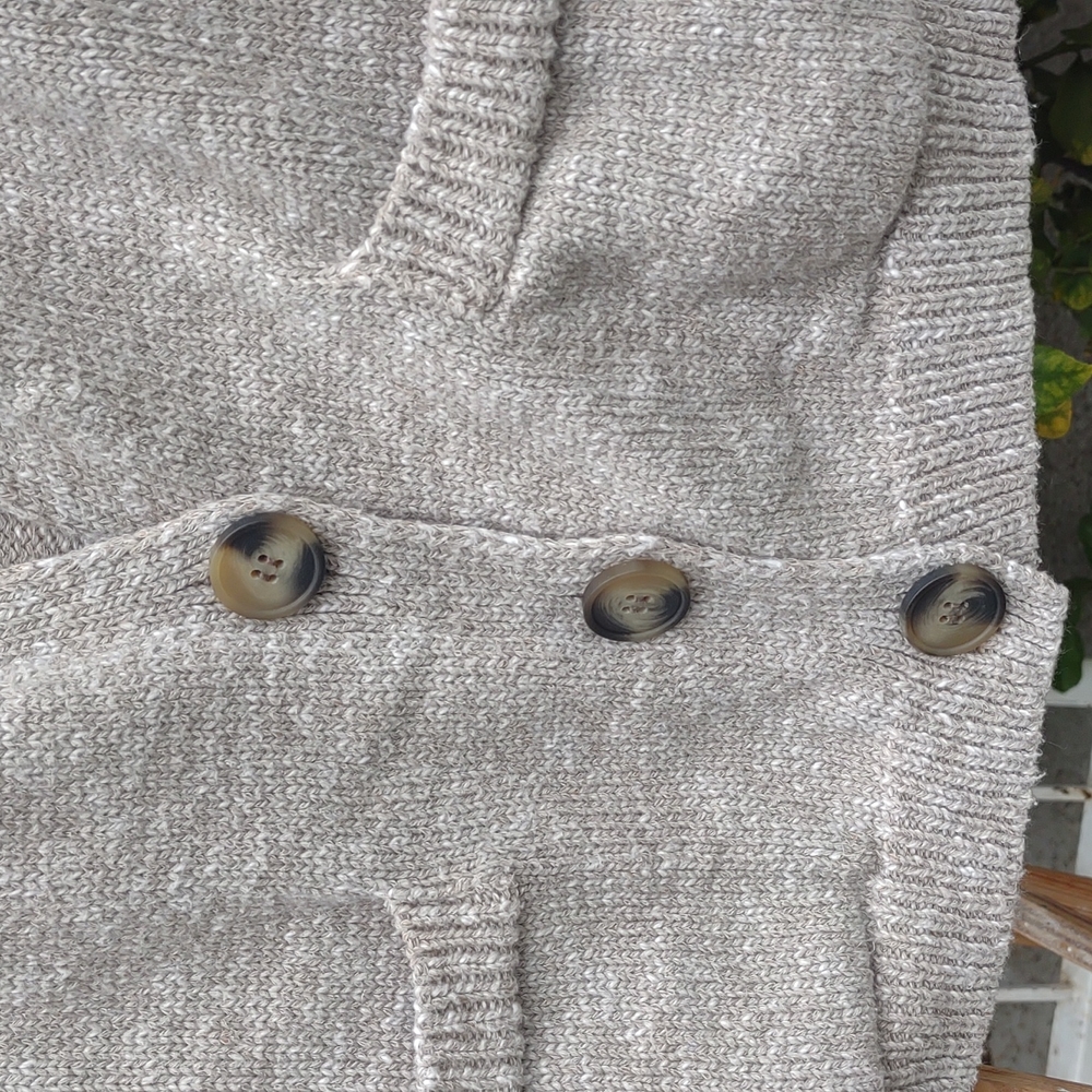 Zara Crop Button Front Cardigan Patch Pockets V-Neck Sage S - Picture 3 of 10